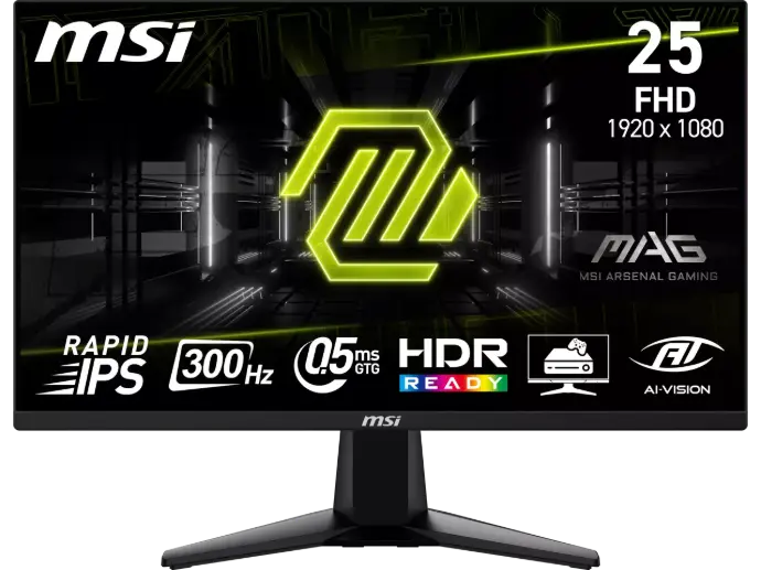 MSI MAG 255XF 25" 300 Hz Rapid IPS FHD Monitor 0.5ms Adaptive Sync 1920 x 1080 