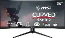 MSI 34" Optix MAG342CQR 1500R Curvatura 21:9 1ms 3440 x 1440 (UWQHD) 144Hz