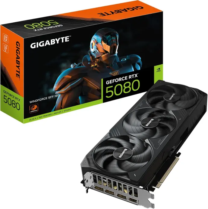 GIGABYTE RTX 5080 WINDFORCE SFF 16GB 256-bit GDDR7 PCIe 5.0