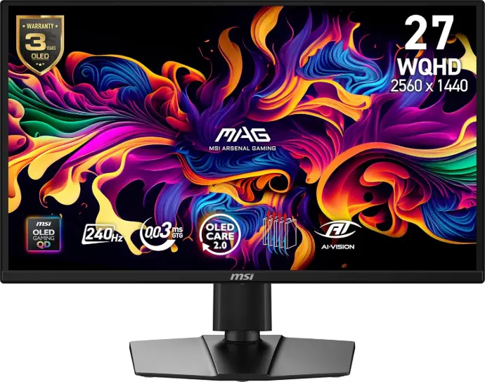  MSI MAG 272QP QD-OLED X24 27" 2560 x 1440 (QHD) 0.03ms 240Hz