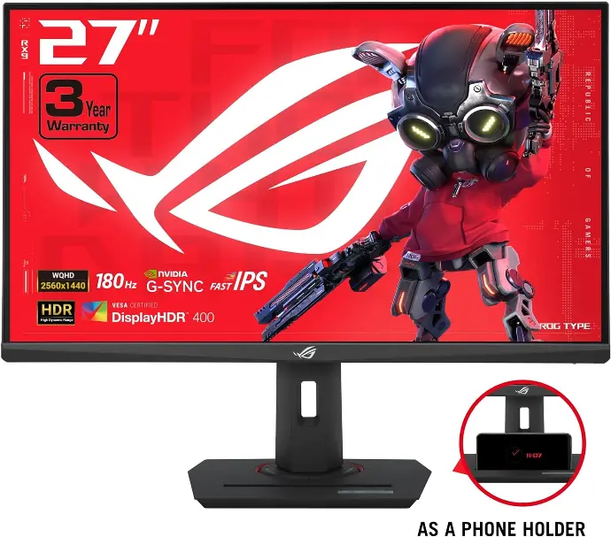 ASUS ROG Strix 27" (XG27ACG) 1440p 180Hz 1 ms IPS rápido