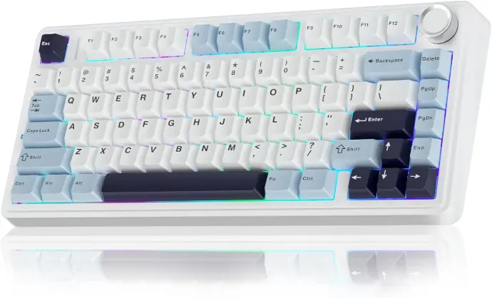 AULA F75 75% Wireless Teclado Mecanico White Blue