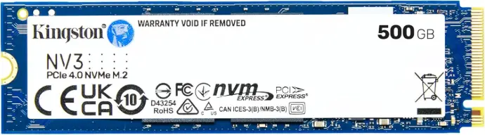 Kingston NV3 500GB M.2 2280 NVMe SSD | PCIe 4.0 Gen 4 | 5000 MB/s 