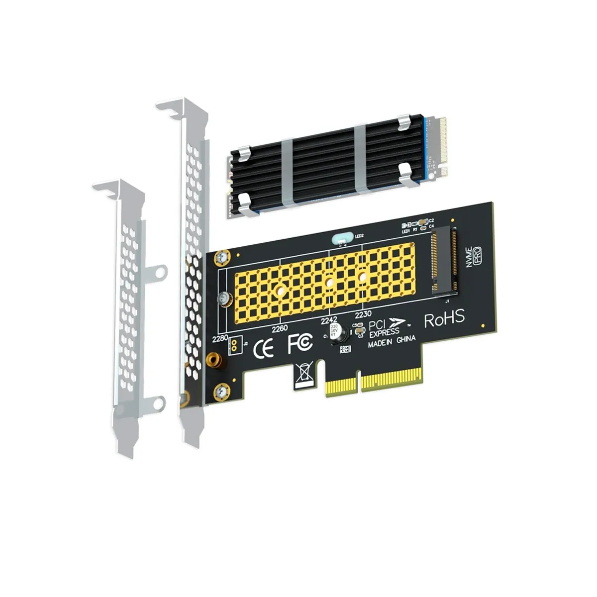 GLOTRENDS M.2 NVMe a PCIe 4.0 X4 Adaptador con Heatsink