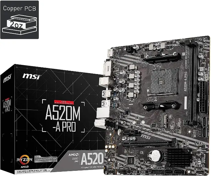 MSI A520M-A PRO AMD RYZEN 3000 - 5000 