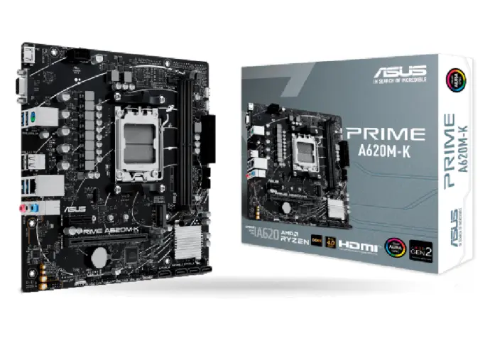 ASUS Prime A620M-K AMD AM5 DDR5 PCIe 4.0