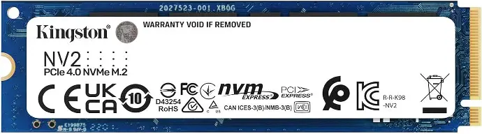 Kingston NV2 250GB M.2 2280 NVMe SSD PCIe 4.0 Gen 4x4 3000 MB/s