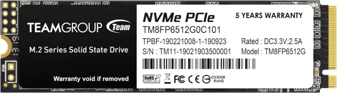 TEAMGROUP MP33 512GB SLC 3DNAND TLC NVMe PCIe Gen3x4 M.2