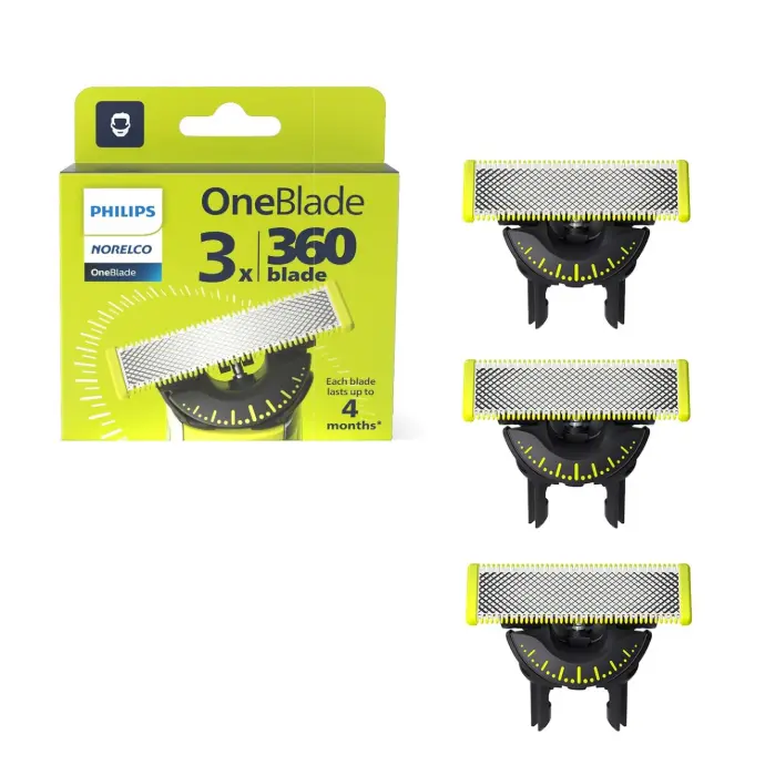 Philips Norelco OneBlade 360 - 3 Cuchillas de repuesto originales