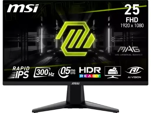 MSI MAG 255XF 25" 300 Hz Rapid IPS FHD Monitor 0.5ms Adaptive Sync 1920 x 1080 