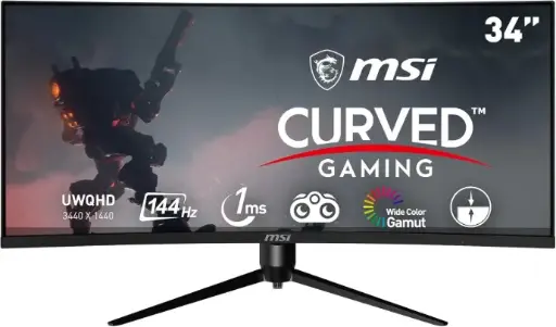 MSI 34" Optix MAG342CQR 1500R Curvatura 21:9 1ms 3440 x 1440 (UWQHD) 144Hz