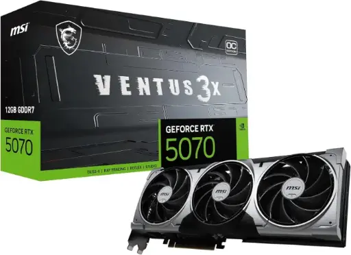 MSI GeForce RTX 5070 12GB Ventus 3X OC GDDR7 Edition PCIe® 5.0 