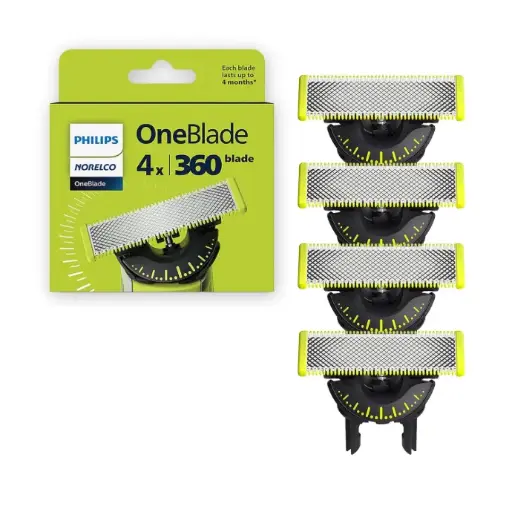 Philips Norelco OneBlade 360 - 4 Cuchillas de repuesto originales