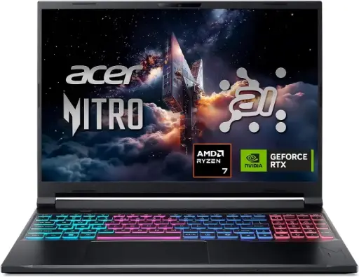 Acer Nitro V 16S AI AMD Ryzen 7 260 RTX 5060 180Hz Display 32GB DDR5 1TB Gen 4