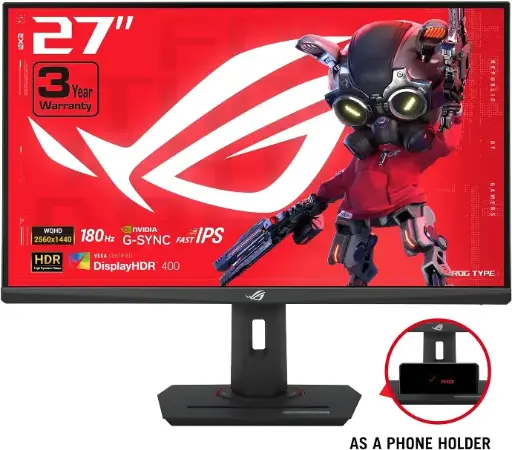 ASUS ROG Strix 27" (XG27ACS) 1440p, 180 Hz, 1 ms, IPS rápido 