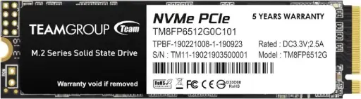 TEAMGROUP MP33 512GB SLC 3DNAND TLC NVMe PCIe Gen3x4 M.2