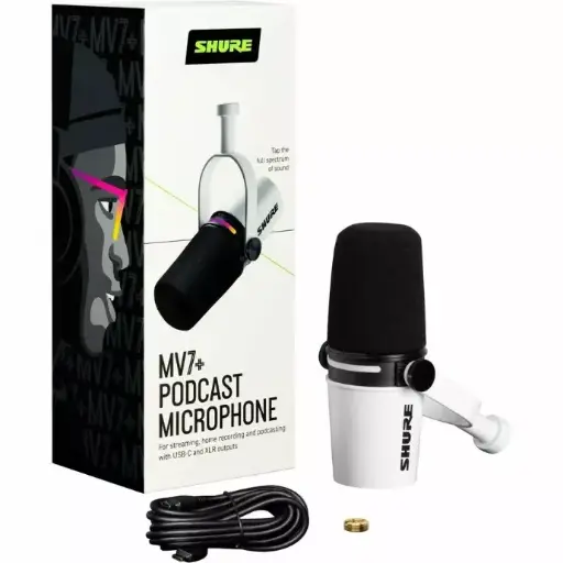 Shure Micrófono dinámico MV7+